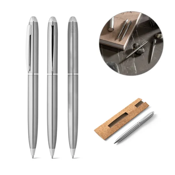 CHRIS 53% recycled stainless steel ballpoint pen with clip