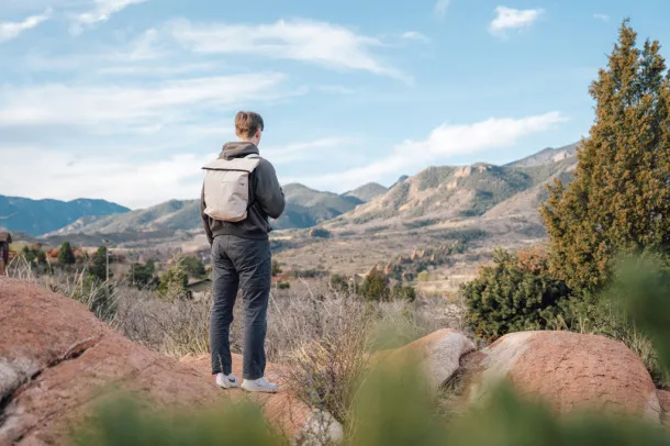  Dillon AWARE™ RPET lighweight foldable backpack - XD Collection off white