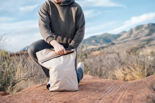  Dillon AWARE™ RPET lighweight foldable backpack - XD Collection off white