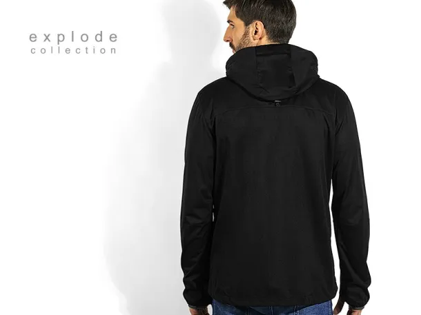 BLACK PEAK men’s softshell jacket with hood - EXPLODE Black