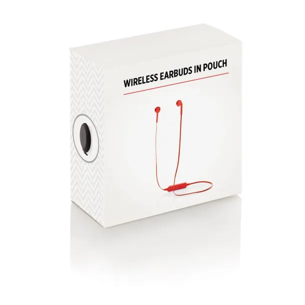  Wireless earbuds in pouch - XD Collection Red 