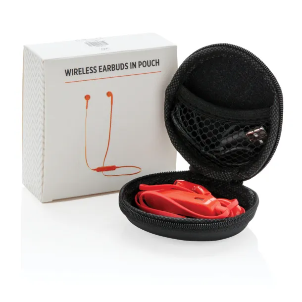  Wireless earbuds in pouch - XD Collection Red 