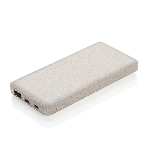  Prijenosna baterija od pšenične slame, 10.000 mAh - XD Collection Smeđa