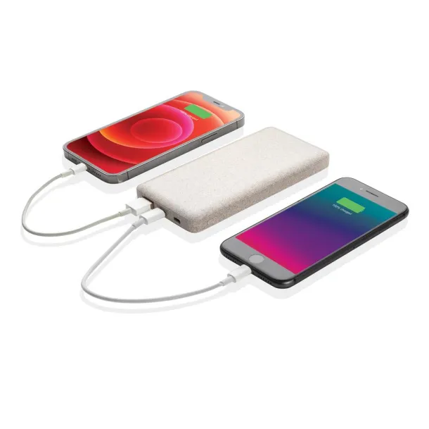  Prijenosna baterija od pšenične slame, 10 000 mAh - XD Collection Smeđa
