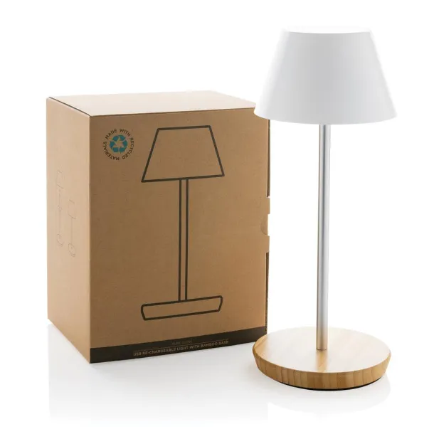  Pure Glow RCS usb-rechargeable recycled plastic table lamp - XD Collection White 