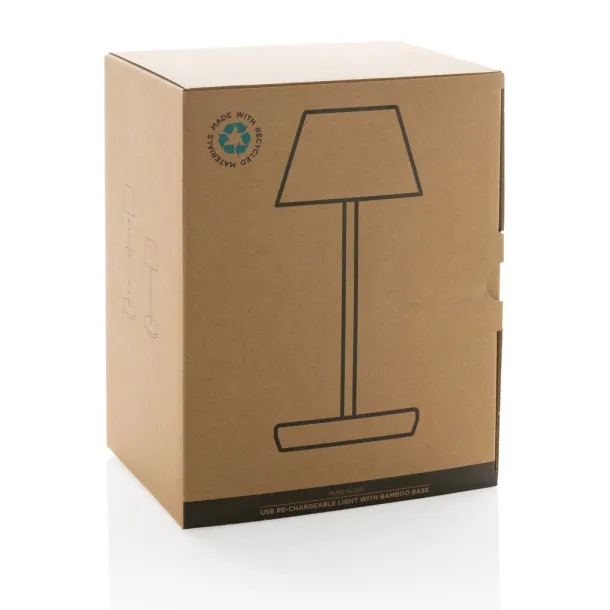  Pure Glow RCS usb-rechargeable recycled plastic table lamp - XD Collection White 