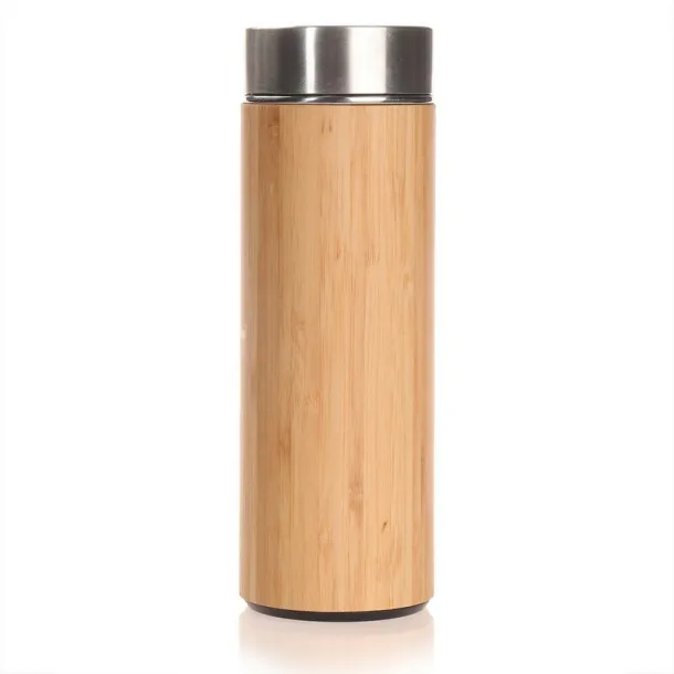  Bamboo vacuum flask 300 ml with sieve stopping dregs wood