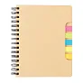  A5 Kraft spiral notebook with sticky notes - XD Collection
