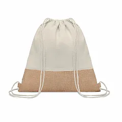 Drawstring bag w/ jute details