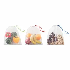 Set of 3 RPET fruit/food bags