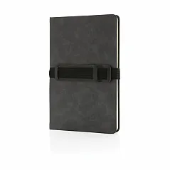 luksuzni notes tvrdog uveza A5 s držačem za telefon i olovku - XD Collection
