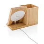  Calgary bamboo 5W wireless charger with pen holder