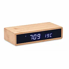 bamboo wireless charger clock