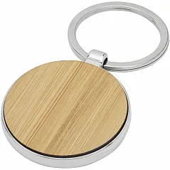 bamboo round keychain