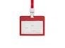 HOLDING plastic ID card holder with lanyard