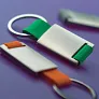 TECH Metal rectangular key ring