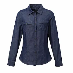 WOMEN'S JEANS STITCH DENIM SHIRT - Premier
