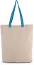  SHOPPER BAG WITH GUSSET AND CONTRAST COLOUR HANDLE, 220 g/m2 - Kimood