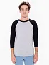  Unisex polipamučna majica s raglan dugim rukavima - 125 g/m² - American Apparel