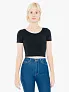  WOMEN'S COTTON SPANDEX SHORT SLEEVE CROP TOP - American Apparel