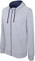 MEN'S CONTRAST HOODED FULL ZIP SWEATSHIRT - Kariban