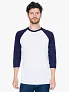  Unisex polipamučna majica s raglan dugim rukavima - 125 g/m² - American Apparel