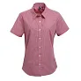  WOMEN'S SHORT SLEEVE GINGHAM MICROCHECK SHIRT - Premier