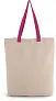  SHOPPER BAG WITH GUSSET AND CONTRAST COLOUR HANDLE, 220 g/m2 - Kimood