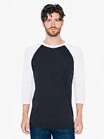 UNISEX POLY-COTTON 3/4 SLEEVE RAGLAN T-SHIRT - American Apparel