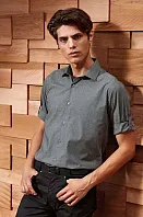 MEN'S CROSS-DYE ROLL SLEEVE POPLIN BAR SHIRT - Premier