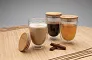  Double wall borosilicate glass with bamboo lid 350ml - XD Collection