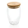  Double wall borosilicate glass with bamboo lid 350ml - XD Collection