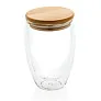  Double wall borosilicate glass with bamboo lid 350ml - XD Collection