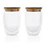  Set dvije čaše s dvostrukom staklenom stijenkom i bambusovim poklopcem - 350 ml - XD Collection