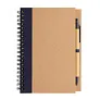  Kraft spiral notebook with pen - XD Collection
