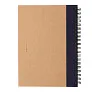  Kraft spiral notebook with pen - XD Collection