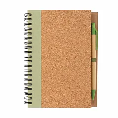 Cork spiral notebook with pen - XD Collection