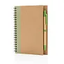  Kraft spiral notebook with pen - XD Collection