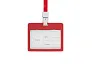 HOLDING plastic ID card holder with lanyard
