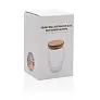  Double wall borosilicate glass with bamboo lid 350ml - XD Collection