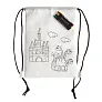 WHITE LINE BACK backpack with wax crayons