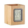 MANILA Bamboo penholder and LCD clock