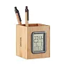 MANILA Bamboo penholder and LCD clock