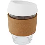 Lidan 360 ml borosilicate glass tumbler with cork grip and silicone lid