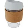 Lidan 360 ml borosilicate glass tumbler with cork grip and silicone lid
