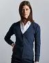  Ladies' V-Neck Knitted Cardigan - Russell Collection