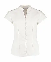 Women's Tailored Fit Mandarin Collar Blouse SSL - Kustom Kit