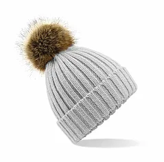 Fur Pop Pom Chunky Beanie - Beechfield