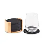 BAHIA RPET coasters in bamboo holder