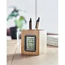 MANILA Bamboo penholder and LCD clock